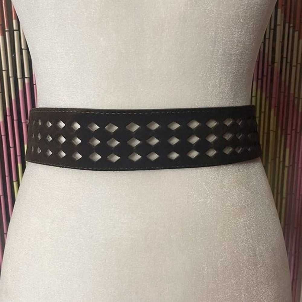 90s Double Prong Suede Belt - image 3