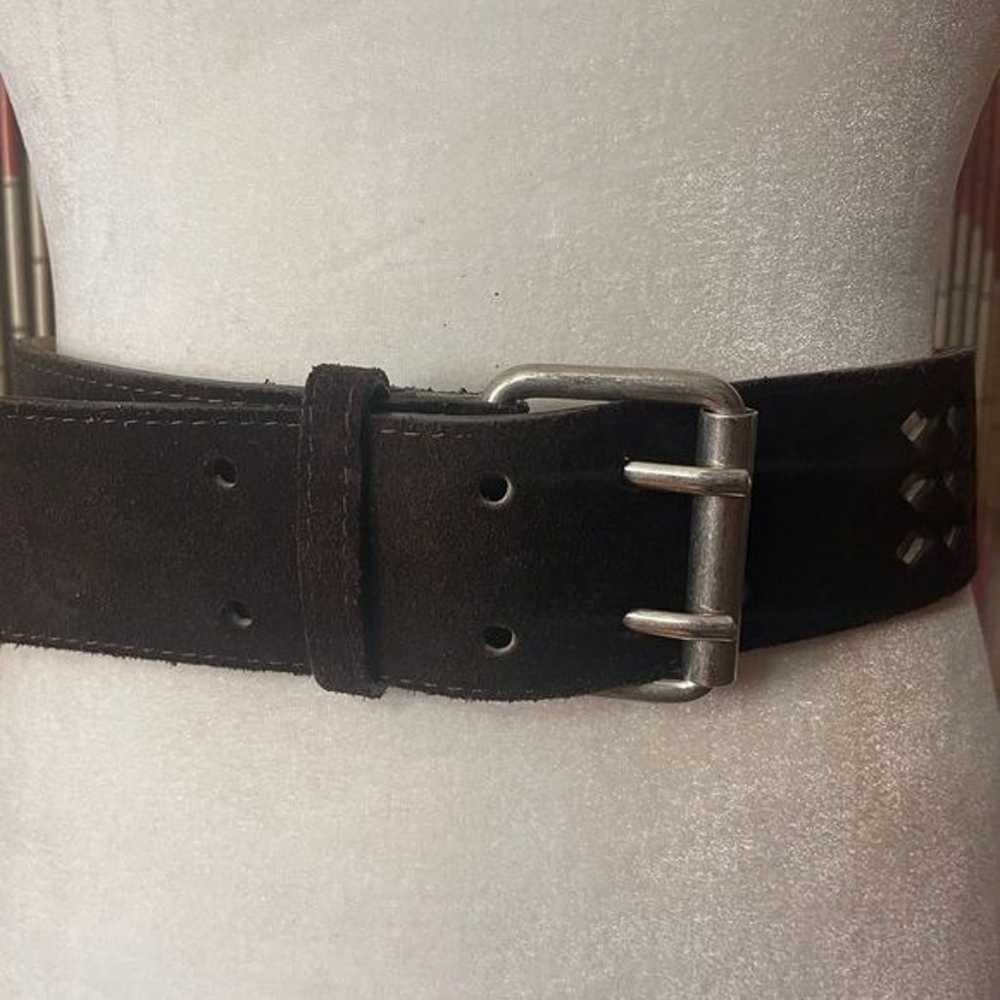 90s Double Prong Suede Belt - image 4