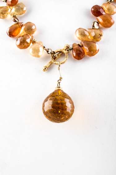 Designer 22KT Yellow Gold Citrine Briolette Beaded