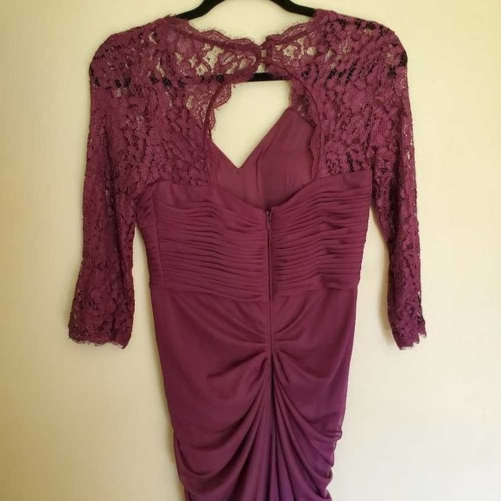 Adrianna Papell Purple Formal Lace Sleeved Gather… - image 5