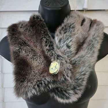 Parkhurst Faux Fur Trim w/Brooch