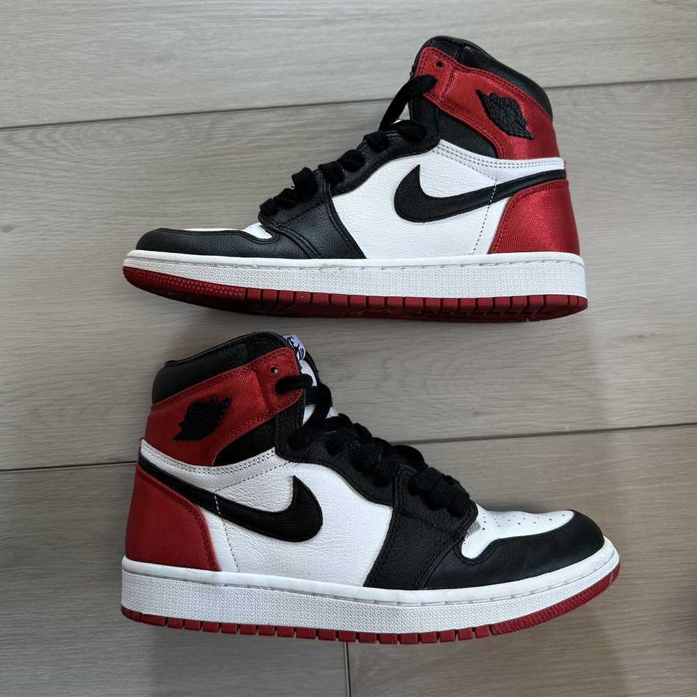 Jordan Brand × Nike Jordan 1 High Satin Black Toe… - image 1