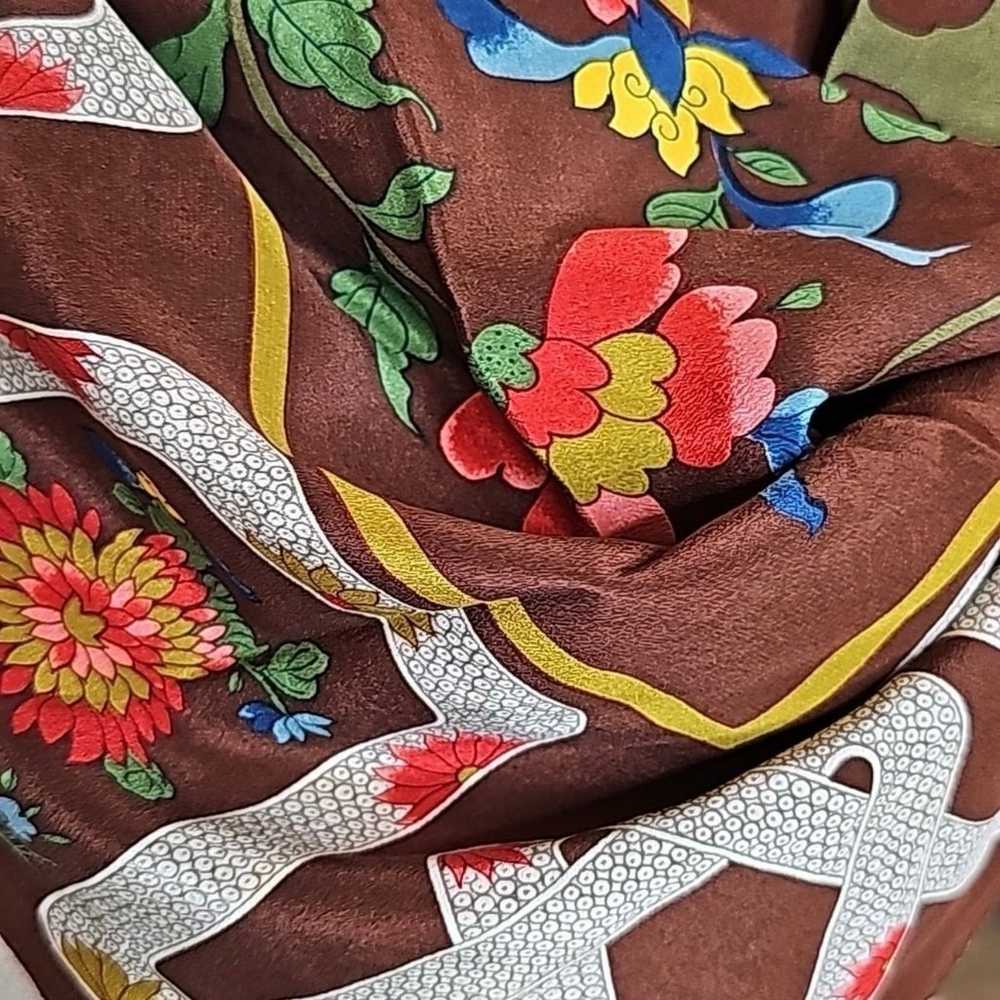 Vtg MOMA Qing Dynasty Tree Silk Scarf - image 11