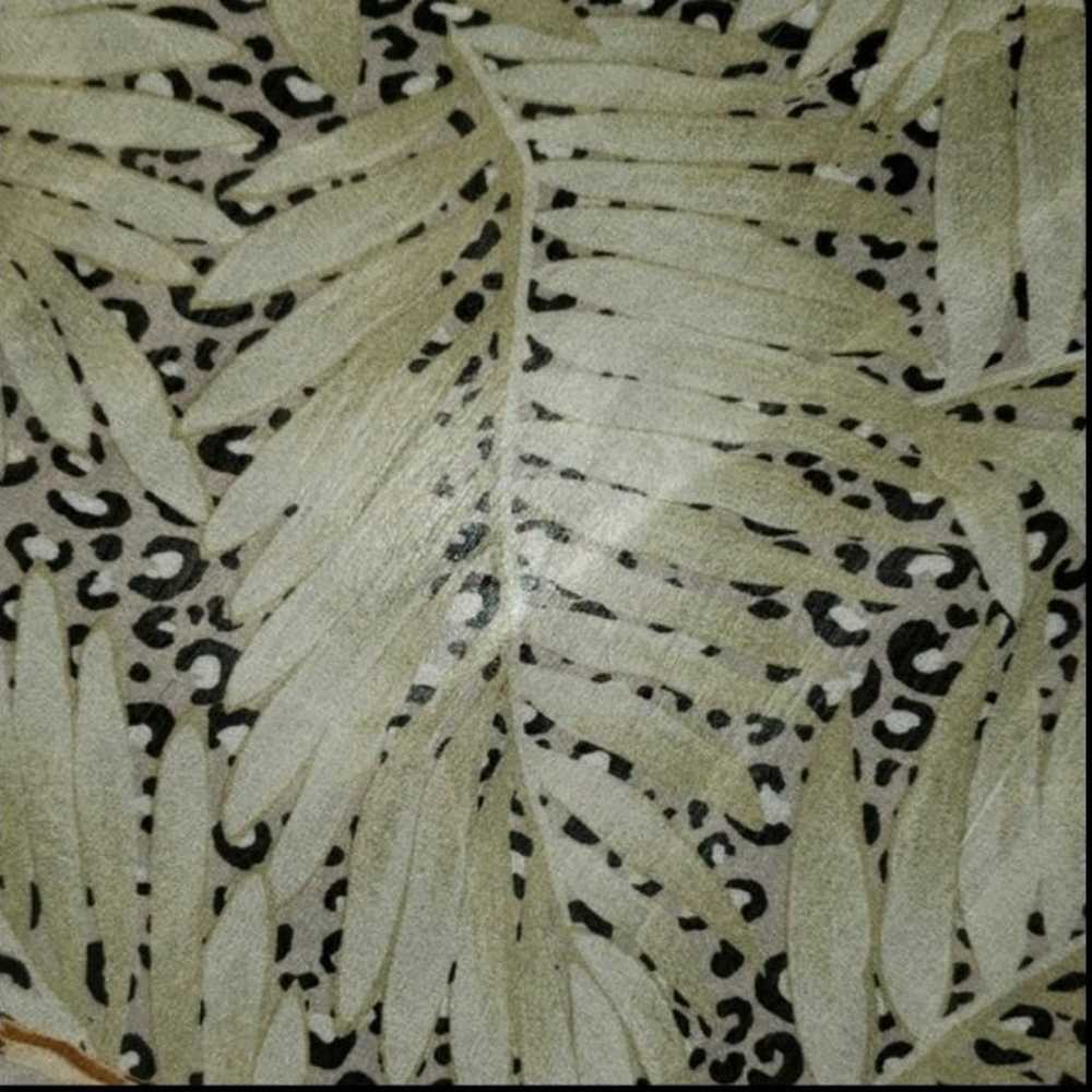 Ann Taylor Silk Palm Leaf Cheetah Hankie Scarf - image 3