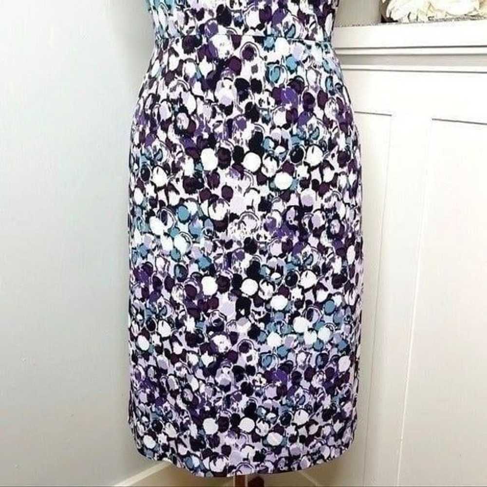 Tahari Purple Print Tie Back Shift Dress Career 1… - image 4