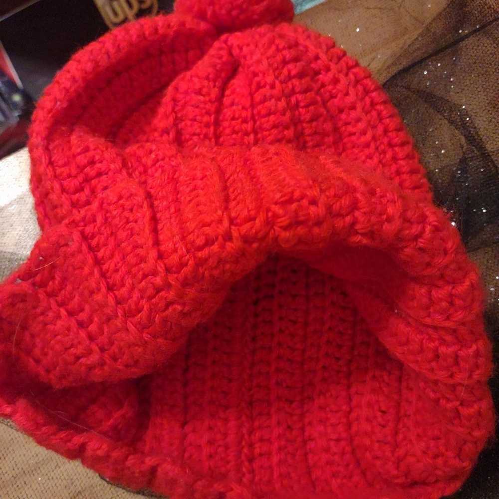 Vintage Red knitted beanie - image 6