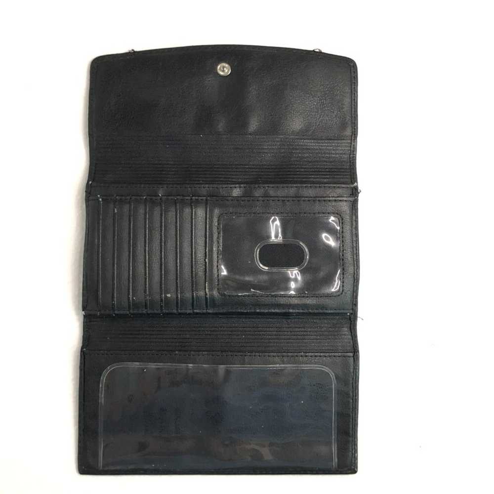 Fossil Vintage Tri Fold Black Leather Wallet - image 5