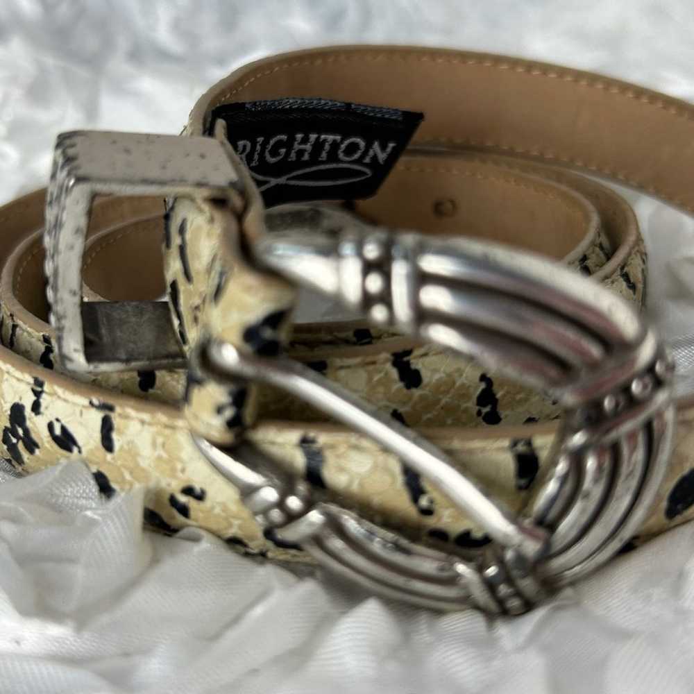 Vintage Brighton Snake Leather Skinny Belt Medium - image 10