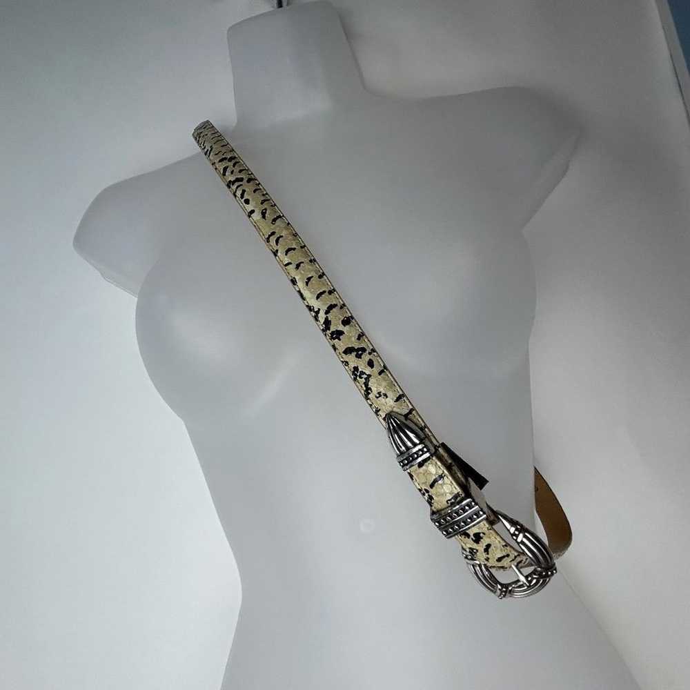 Vintage Brighton Snake Leather Skinny Belt Medium - image 2