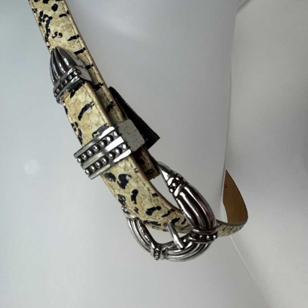 Vintage Brighton Snake Leather Skinny Belt Medium - image 3