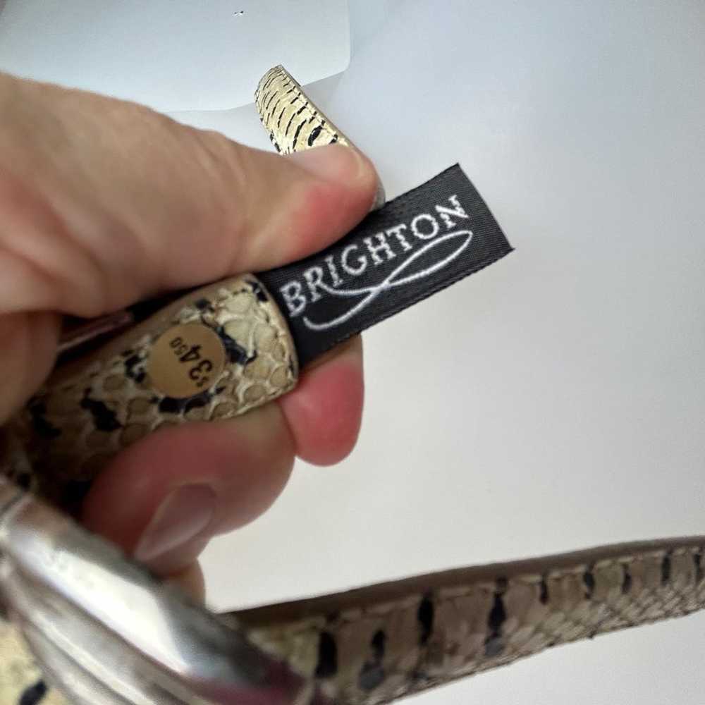 Vintage Brighton Snake Leather Skinny Belt Medium - image 4