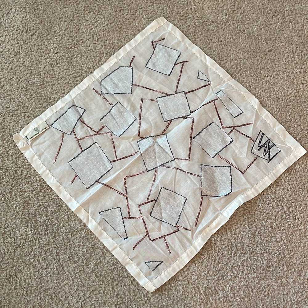 Vintage geometric design silk scarf - image 2