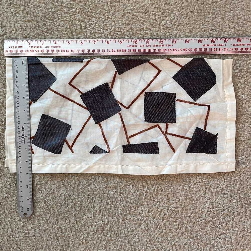 Vintage geometric design silk scarf - image 7