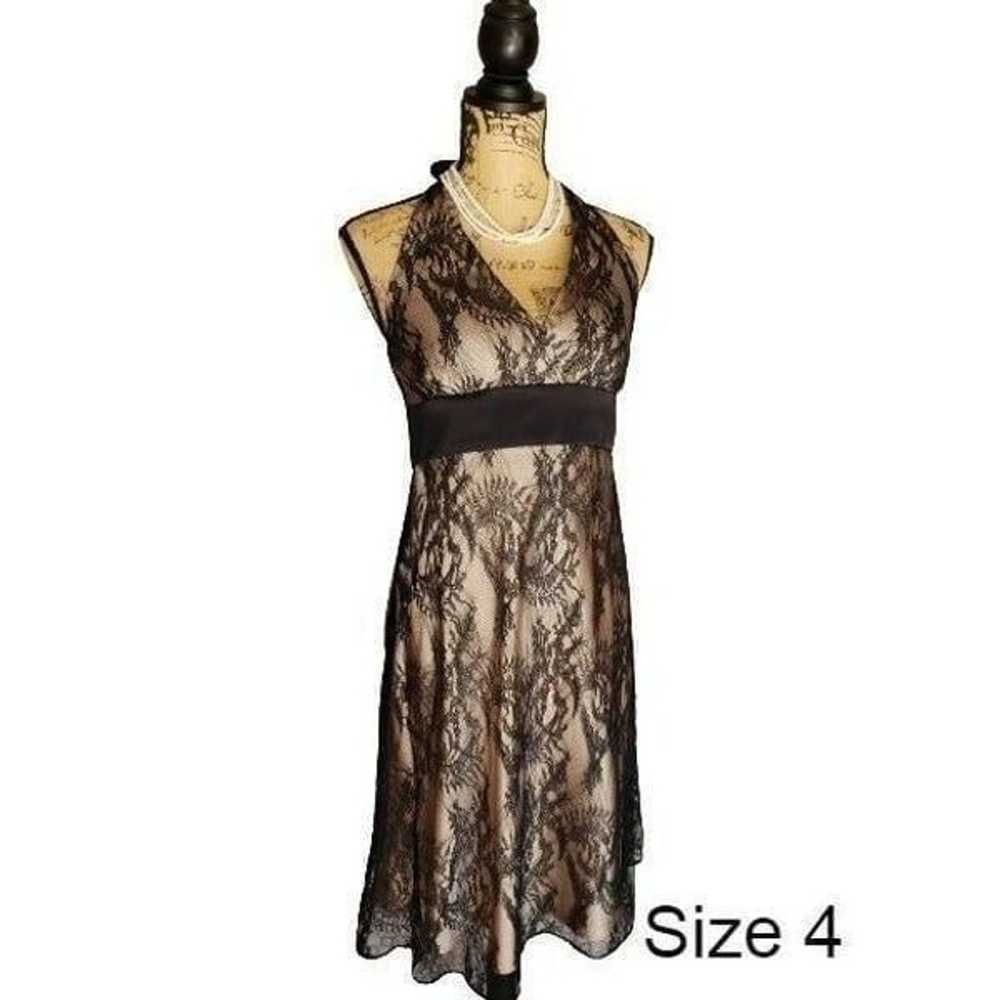 Women's Halter Dress Elegant Lace Black Gold Summ… - image 1