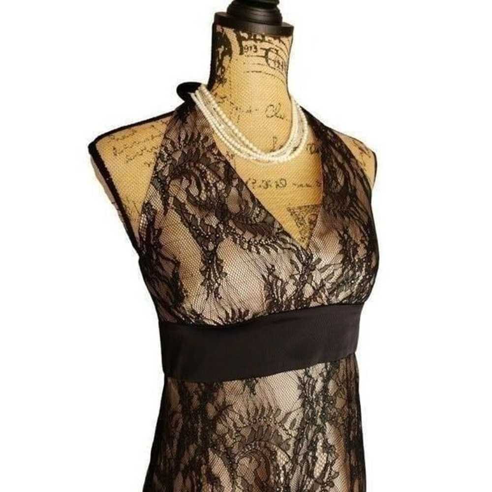 Women's Halter Dress Elegant Lace Black Gold Summ… - image 2