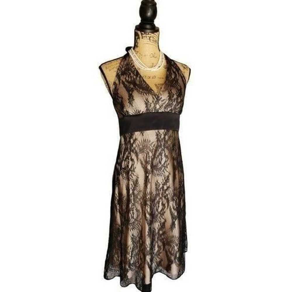 Women's Halter Dress Elegant Lace Black Gold Summ… - image 7