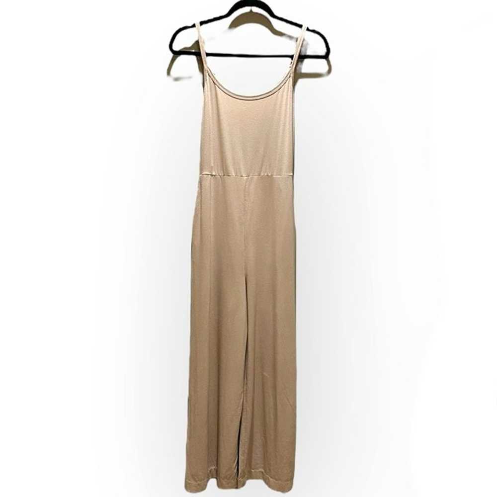 Cuyana Tan V-Back Jumpsuit Sleeveless Women - image 1