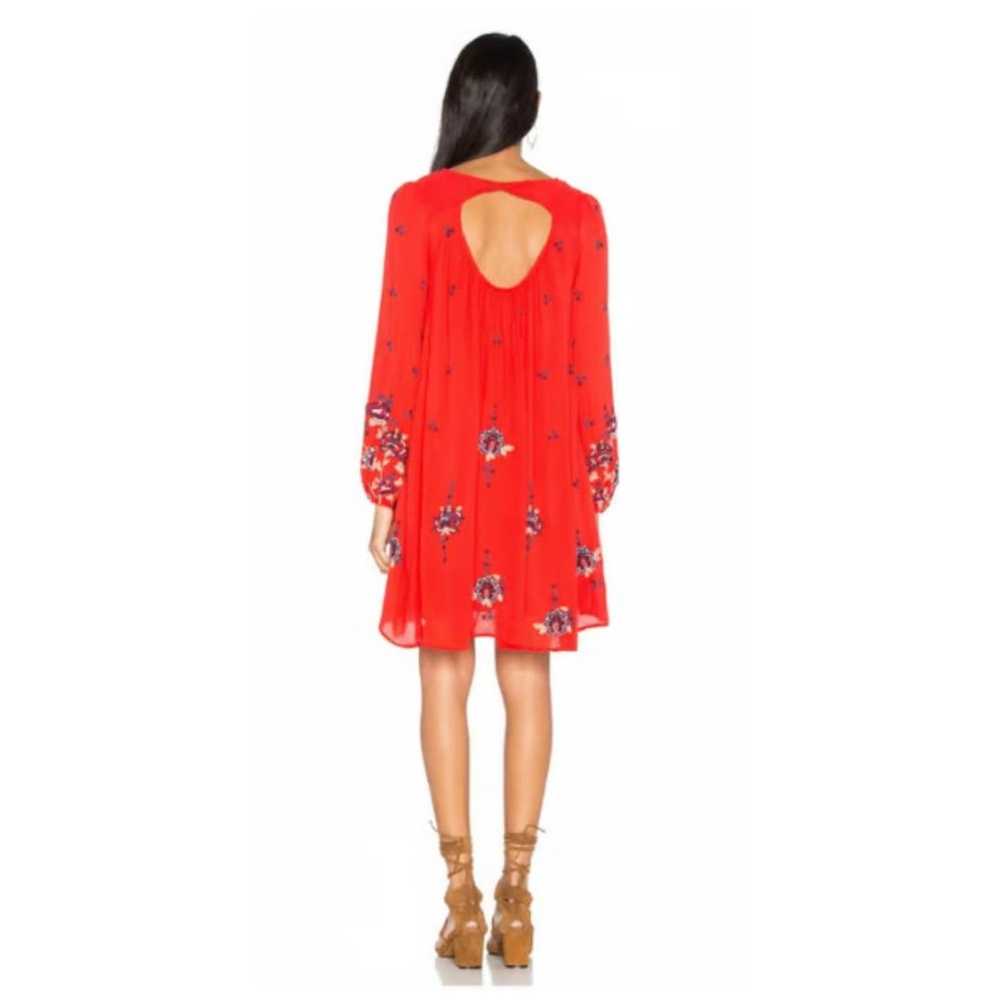 Free People Red Embroidered Dress Small Oversized… - image 3