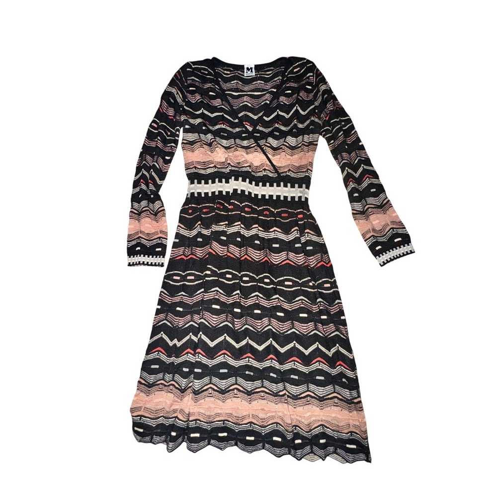 Missoni Faux Wrap Dress Women's Size 8 Black Peac… - image 1