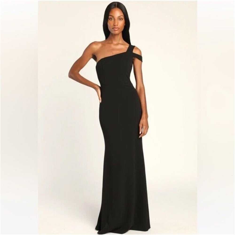 Lulus Make an Entrance Solid Black One-Shoulder M… - image 1