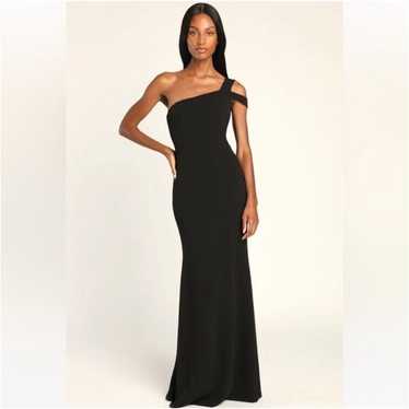 Lulus Make an Entrance Solid Black One-Shoulder M… - image 1