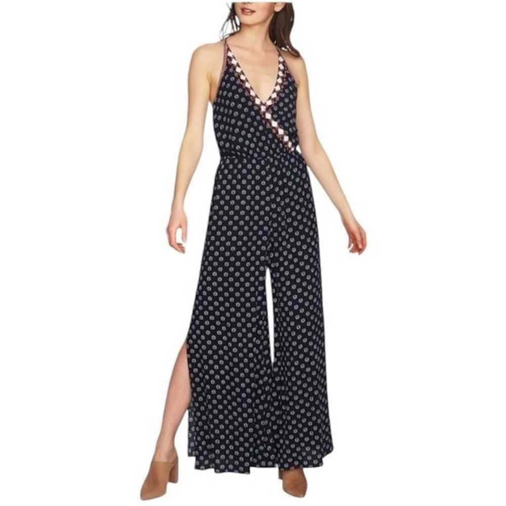 1. State Wrap Front Wide Leg Jumpsuit in Navy & W… - image 1