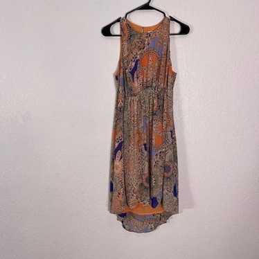 Sundance Orange & Blue Patterned Sleeveless Dress - image 1