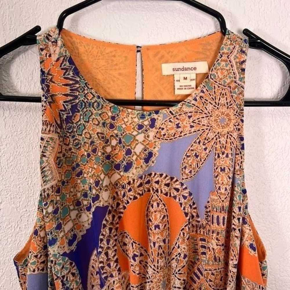 Sundance Orange & Blue Patterned Sleeveless Dress - image 2