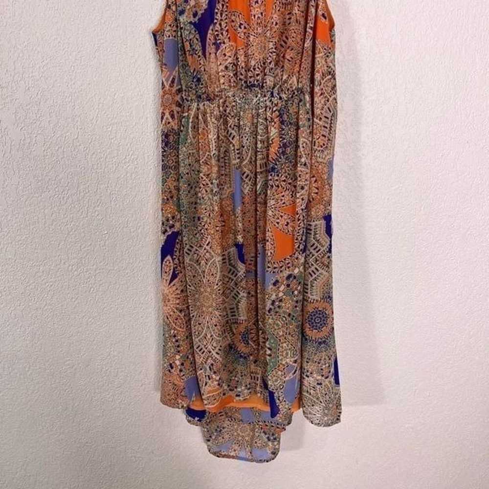 Sundance Orange & Blue Patterned Sleeveless Dress - image 3