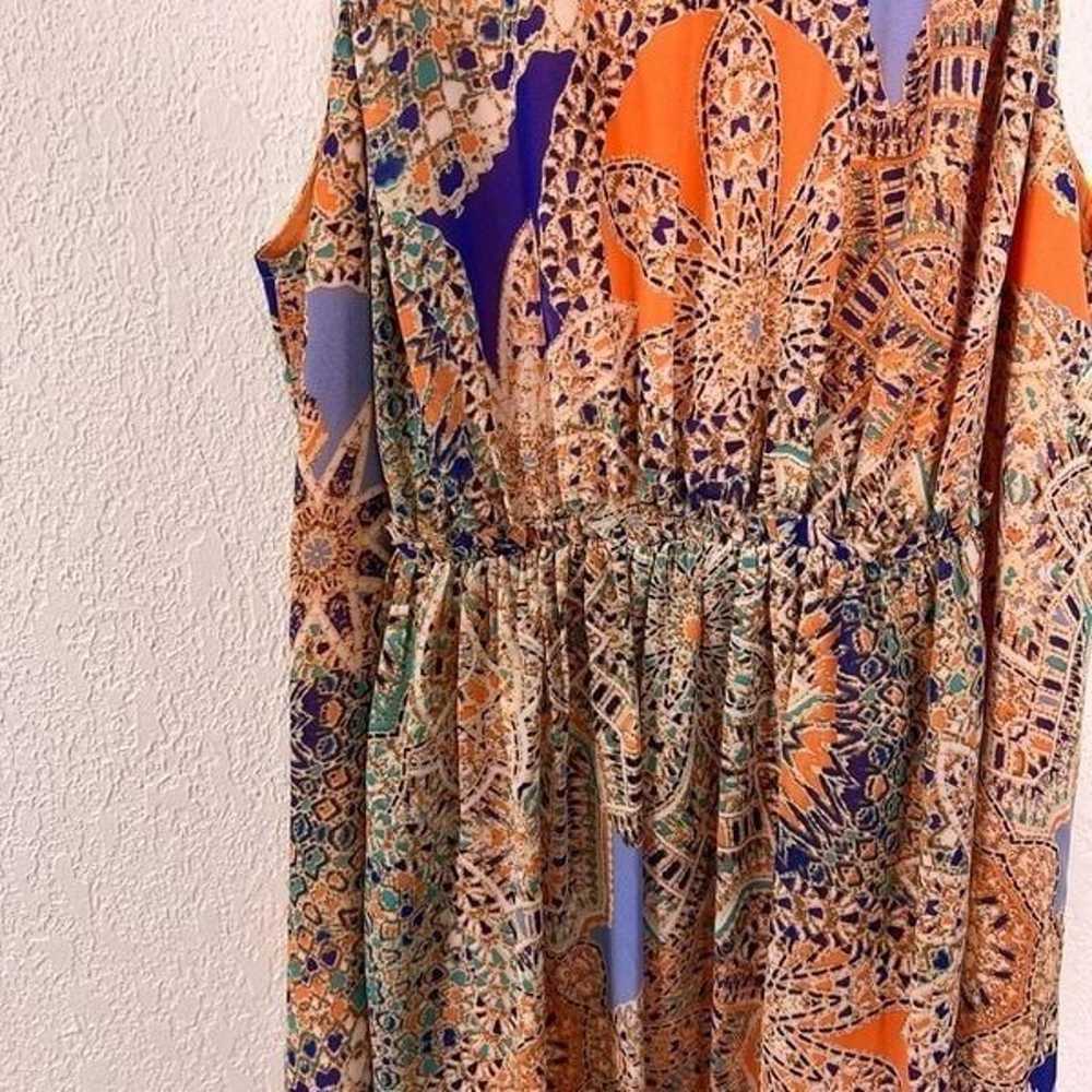 Sundance Orange & Blue Patterned Sleeveless Dress - image 4