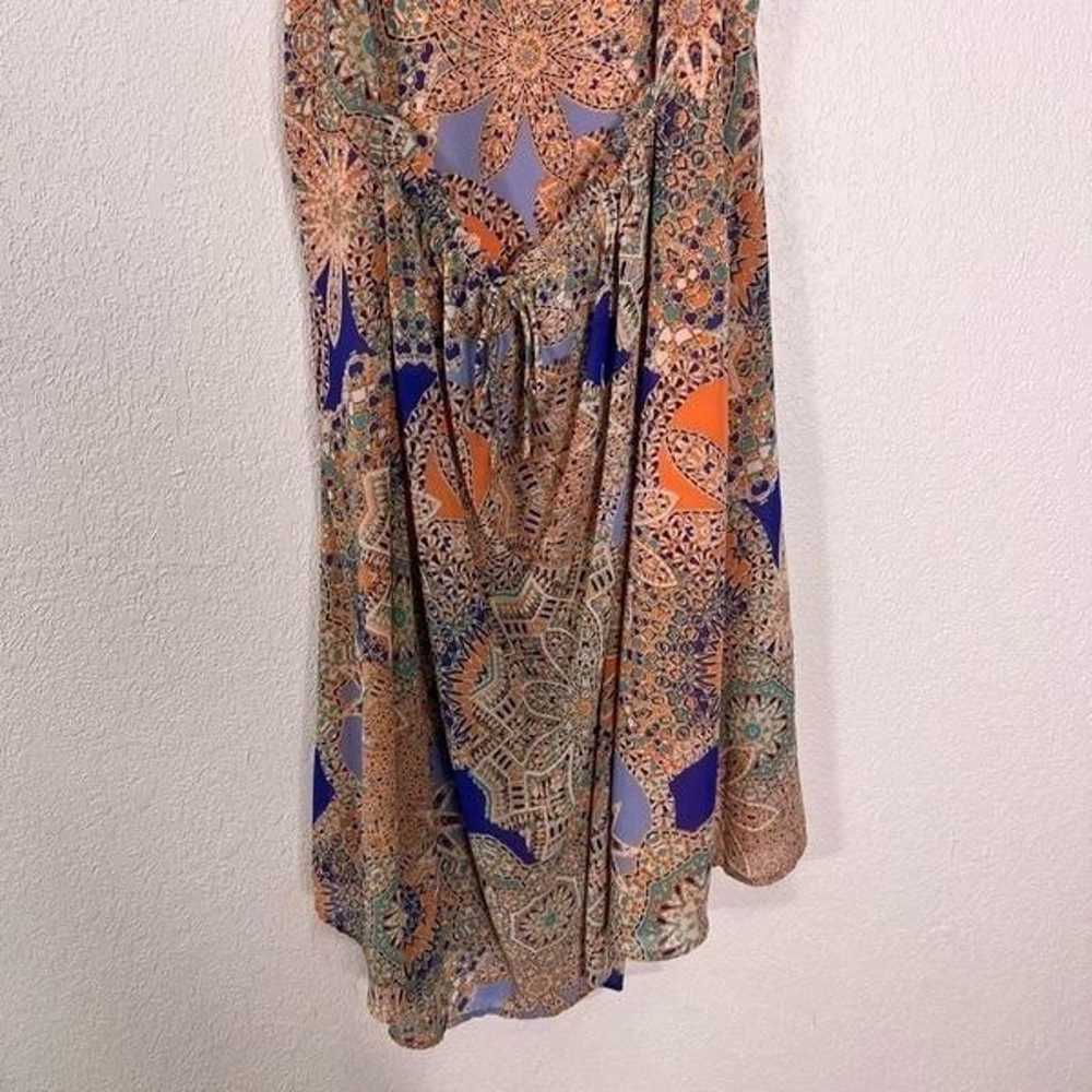 Sundance Orange & Blue Patterned Sleeveless Dress - image 7