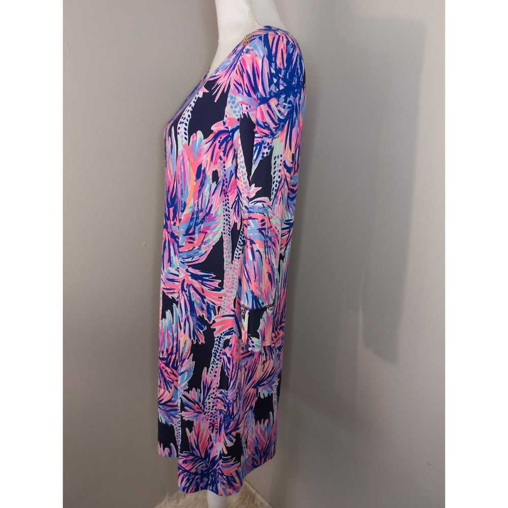 Lilly Pulitzer Sophie sz lg palms up navy pink dr… - image 2