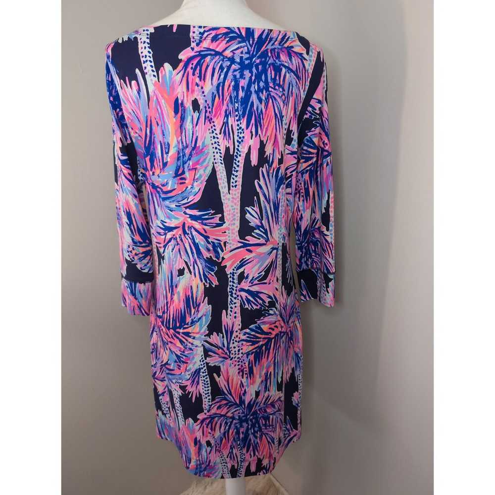 Lilly Pulitzer Sophie sz lg palms up navy pink dr… - image 4