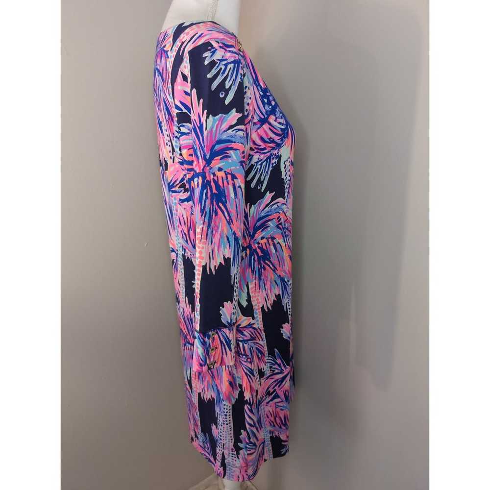 Lilly Pulitzer Sophie sz lg palms up navy pink dr… - image 5