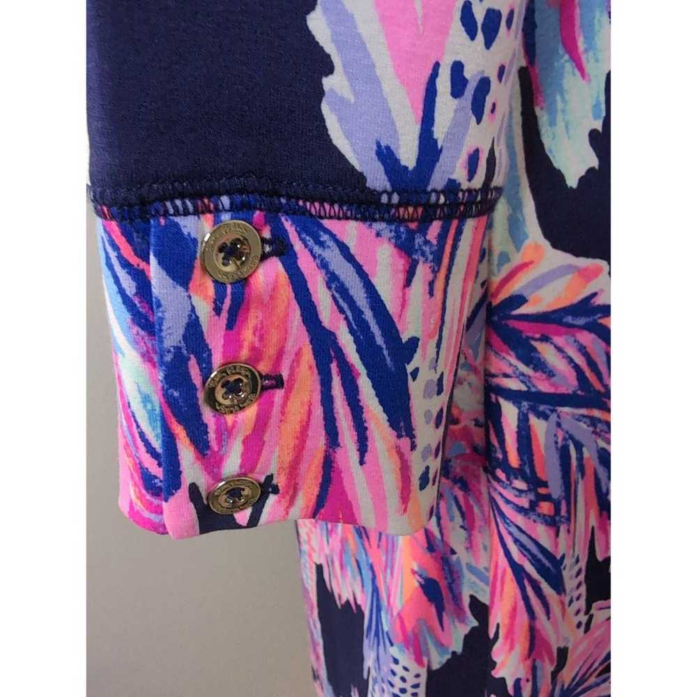 Lilly Pulitzer Sophie sz lg palms up navy pink dr… - image 6