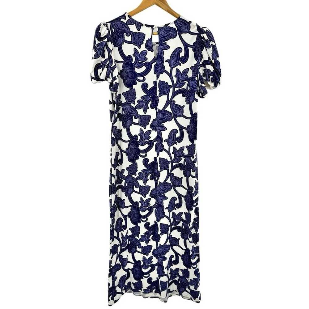 Boden Puff Sleeve Jersey Midi Dress Blue Ribbon P… - image 8