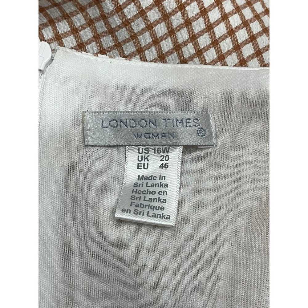 London Times Womens size 16W dress brown white gi… - image 4