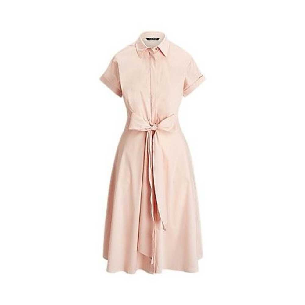 Ralph Lauren Stretch Cotton Shirtdress Tie Front … - image 1