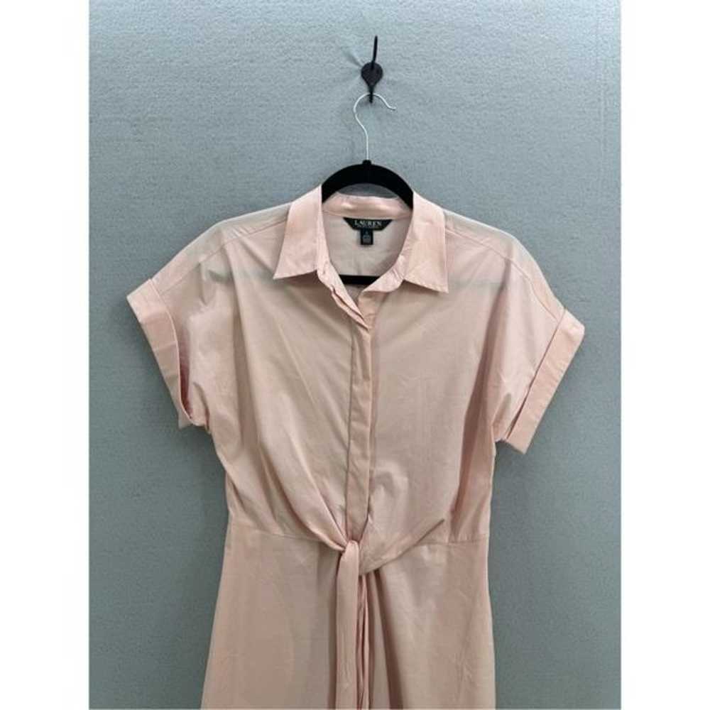 Ralph Lauren Stretch Cotton Shirtdress Tie Front … - image 4