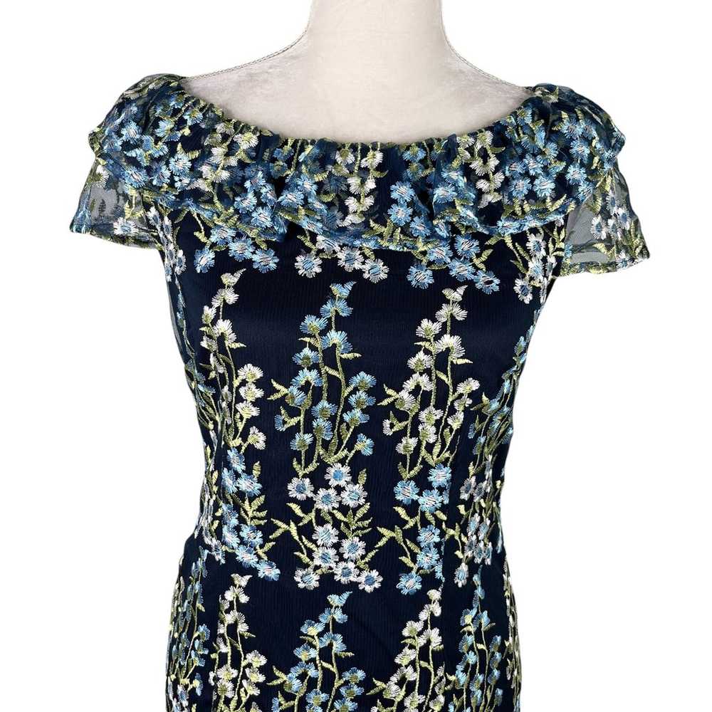 Karl Lagerfeld Paris Floral Midi Dress Navy Blue … - image 10