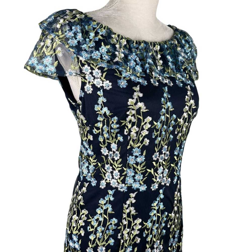 Karl Lagerfeld Paris Floral Midi Dress Navy Blue … - image 12