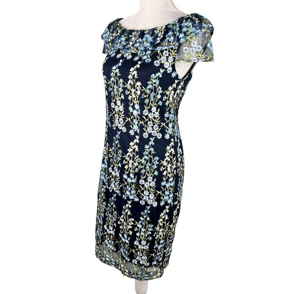 Karl Lagerfeld Paris Floral Midi Dress Navy Blue … - image 3