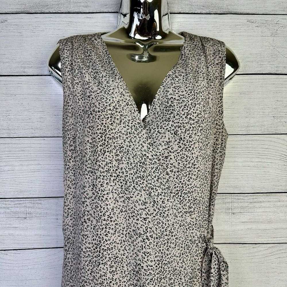 Allsaints Rene Leopard Print Silk Wrap Dress Pink… - image 3