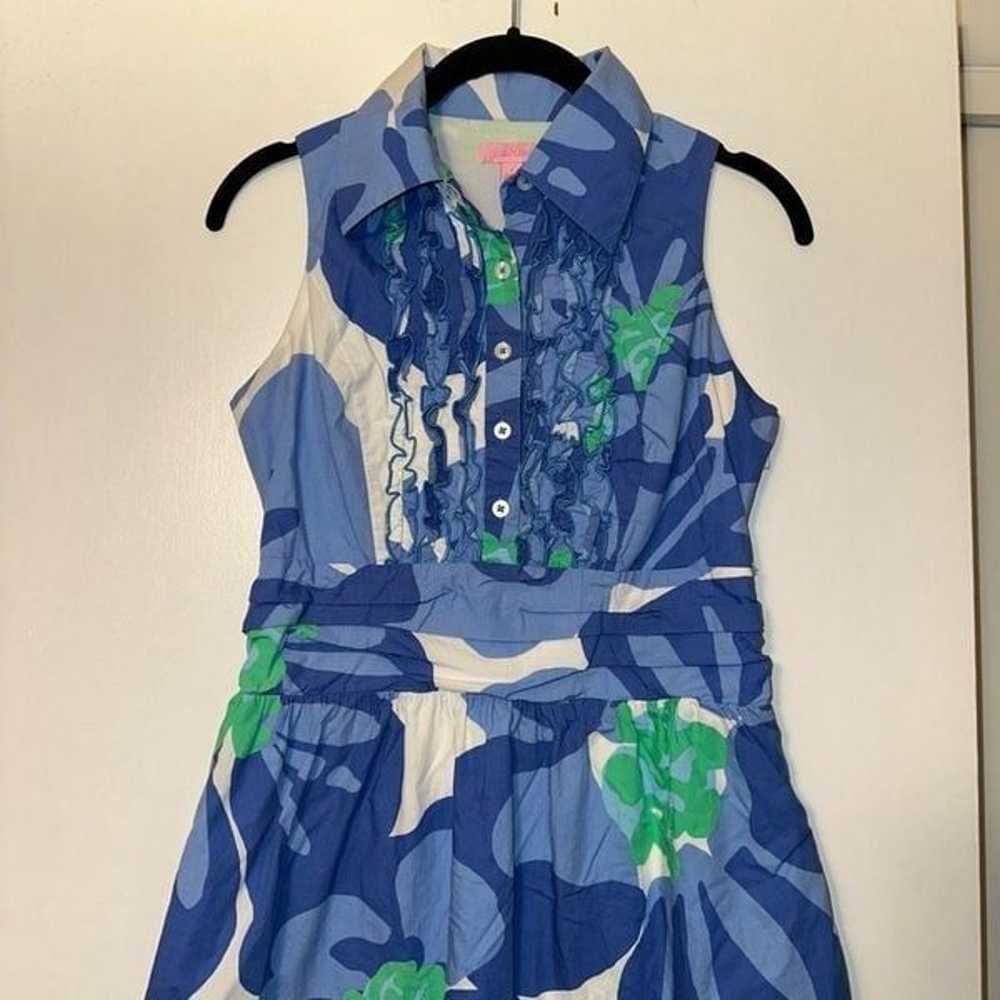 Lilly Pulitzer Women’s Blue Floral Sleeveless Dre… - image 3