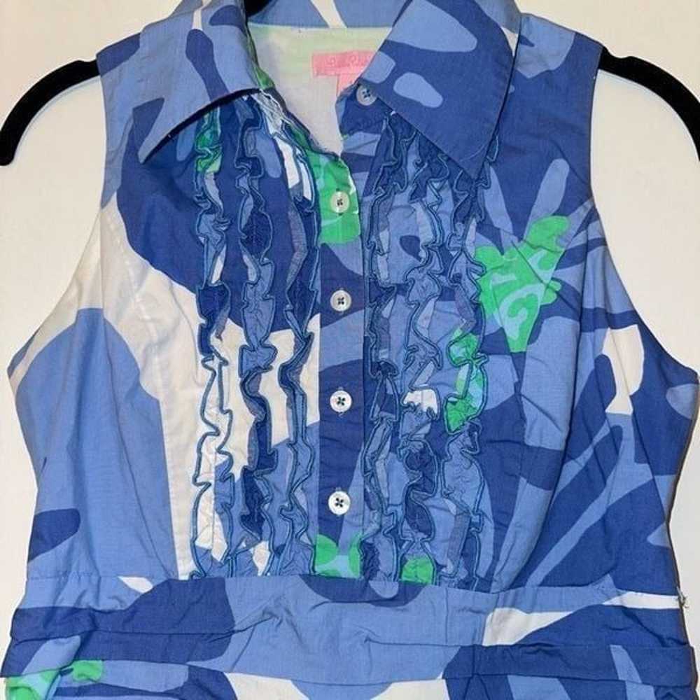 Lilly Pulitzer Women’s Blue Floral Sleeveless Dre… - image 4