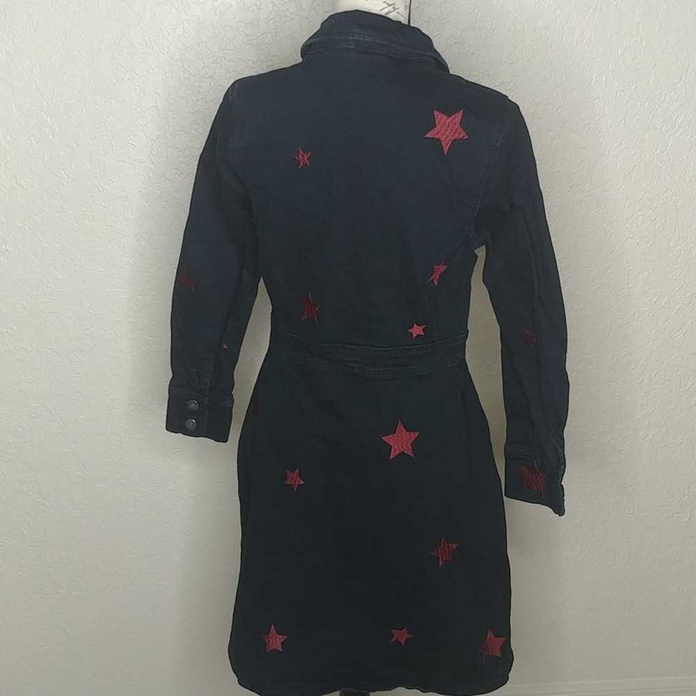 M.I.H. Jeans Star Print Denim Shirt Dress Size M - image 3