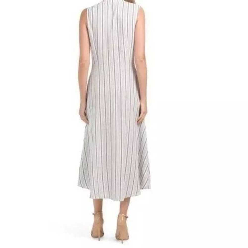 Tahari Striped Linen Tie Waist Shirt Dress| Size M - image 2