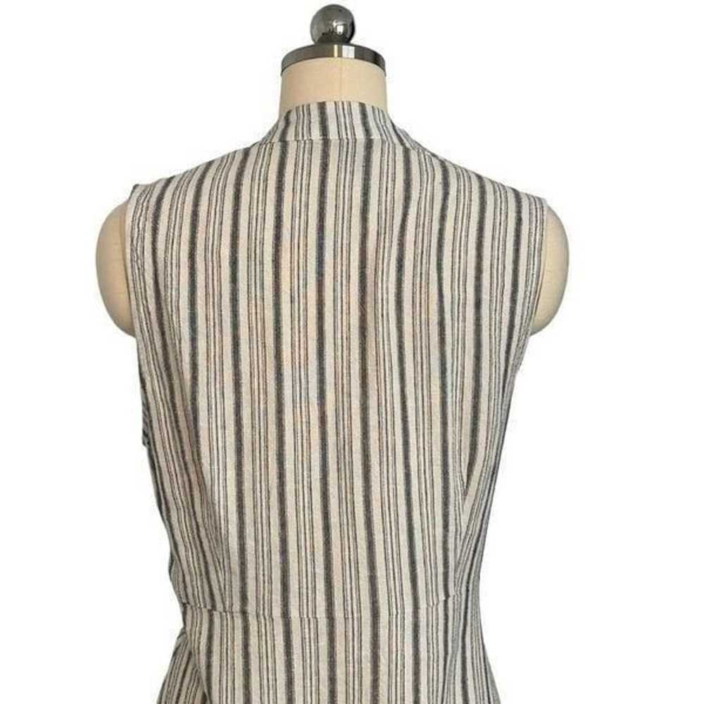 Tahari Striped Linen Tie Waist Shirt Dress| Size M - image 6