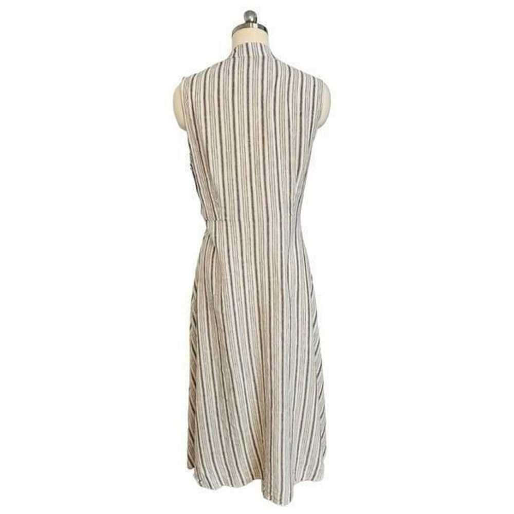 Tahari Striped Linen Tie Waist Shirt Dress| Size M - image 7