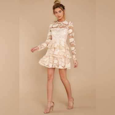 Ever After ‘Sweet Drama’ Cream Lace Tiered Dress … - image 1